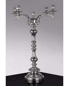 24.5" Chrome Candle Holder with flower pot