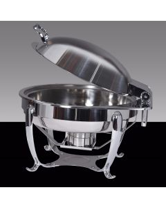Chafer Round Stainless with Hinged Lid 6qt.